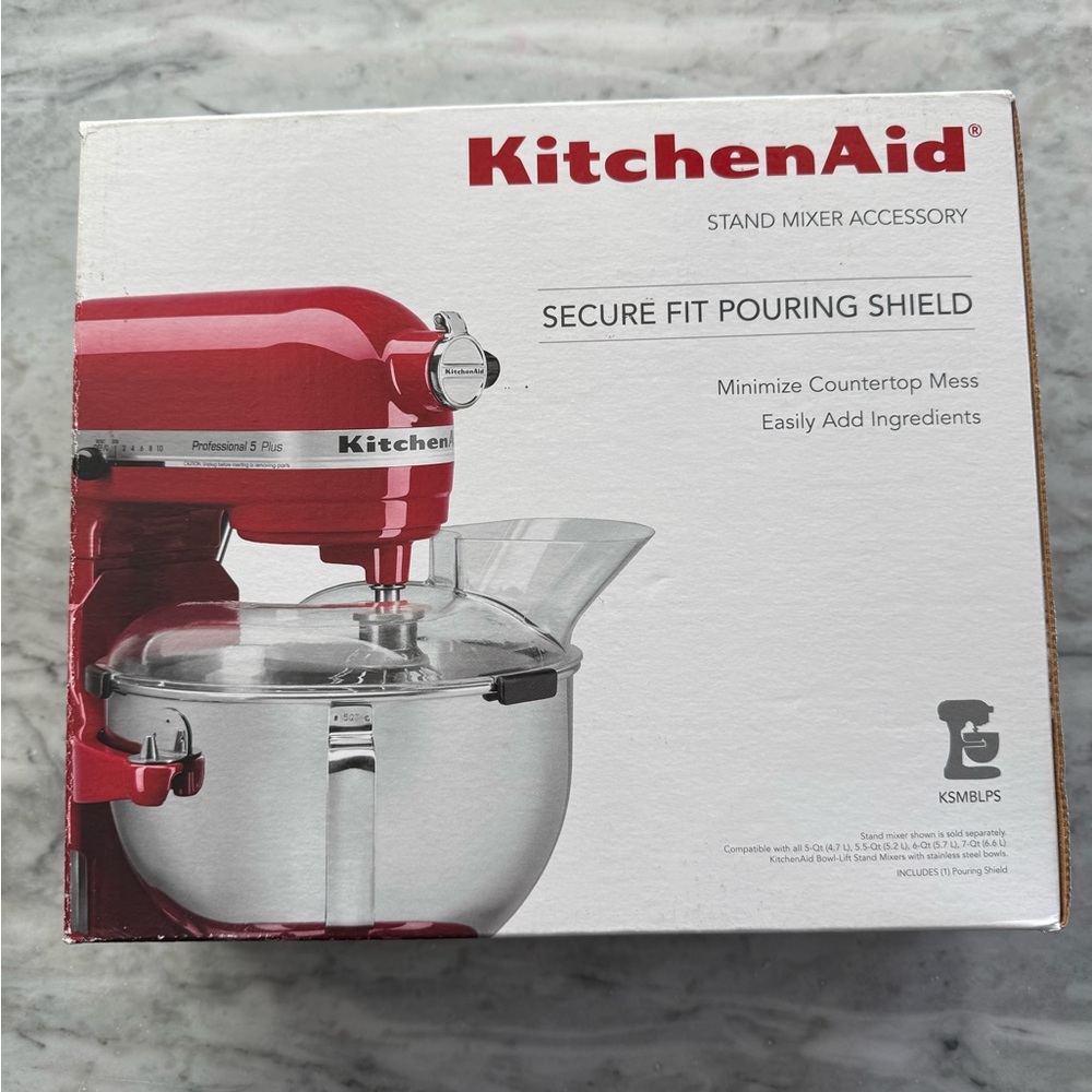 KitchenAid Red Stand Mixer with Secure Pouring Shield